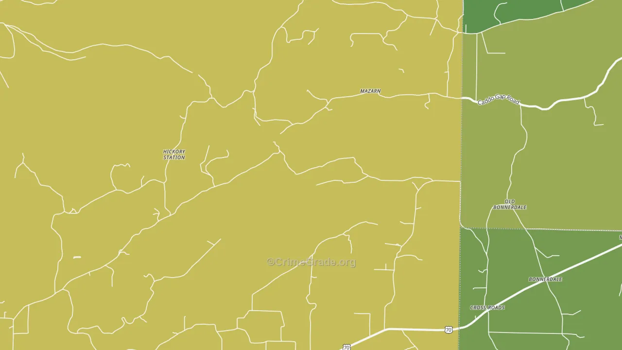 Mazarn, AR Map of Burglary Rates