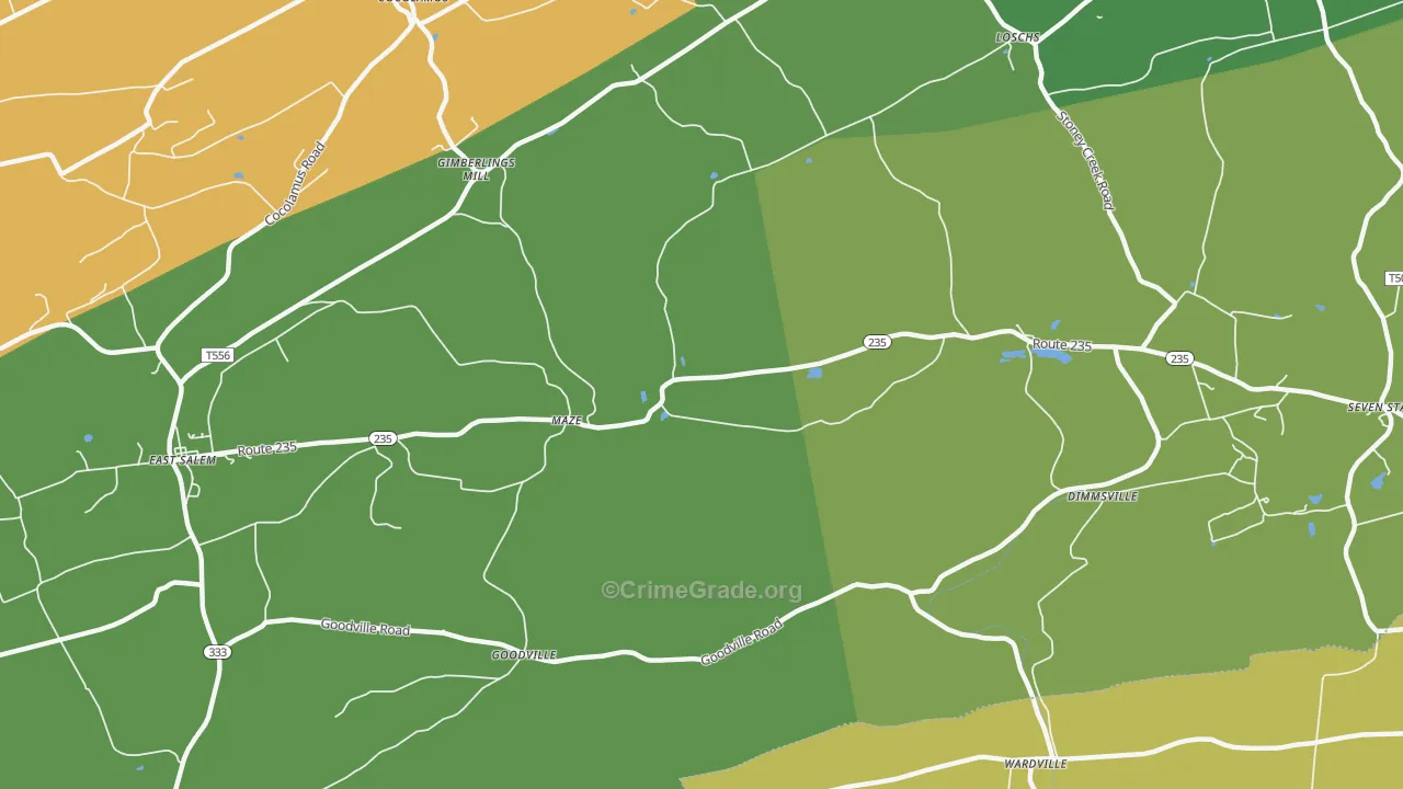 Maze, PA Map of Burglary Rates
