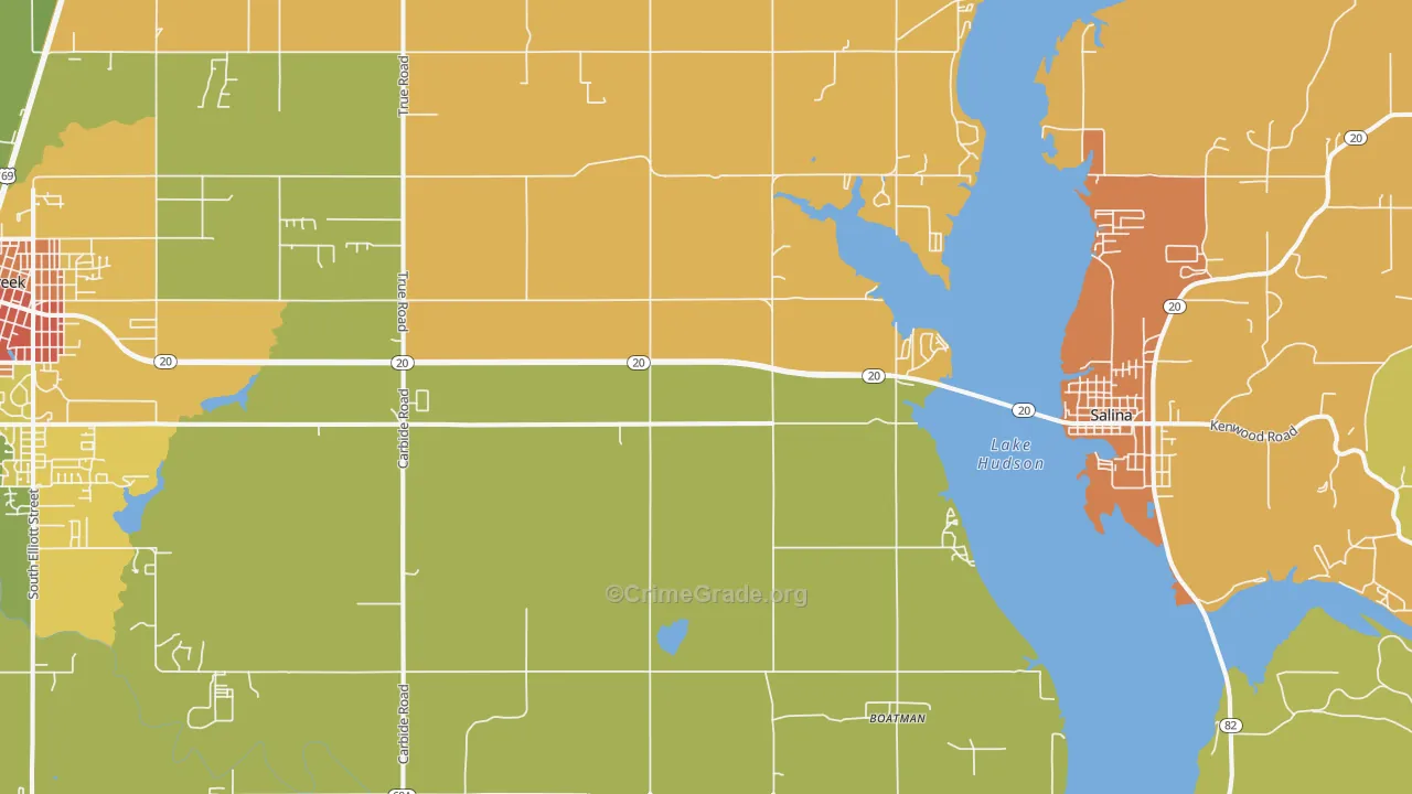 Mazie, OK Map of Burglary Rates