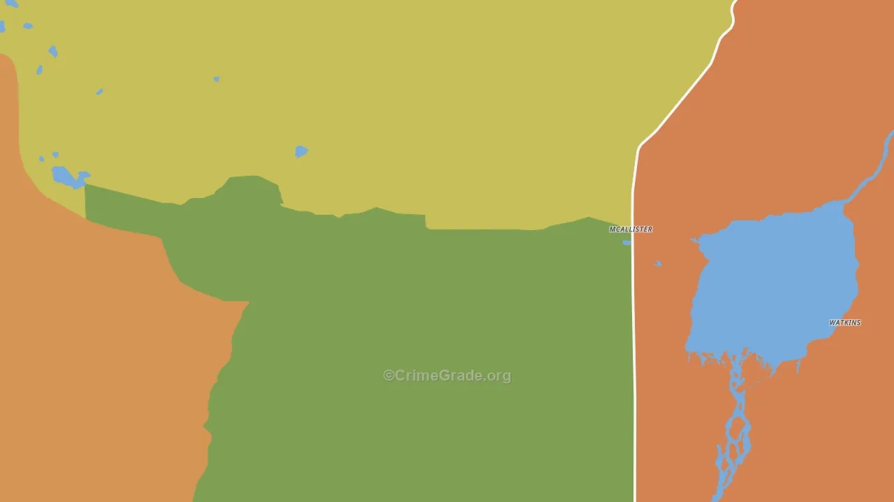 Mc Allister, MT Map of Burglary Rates