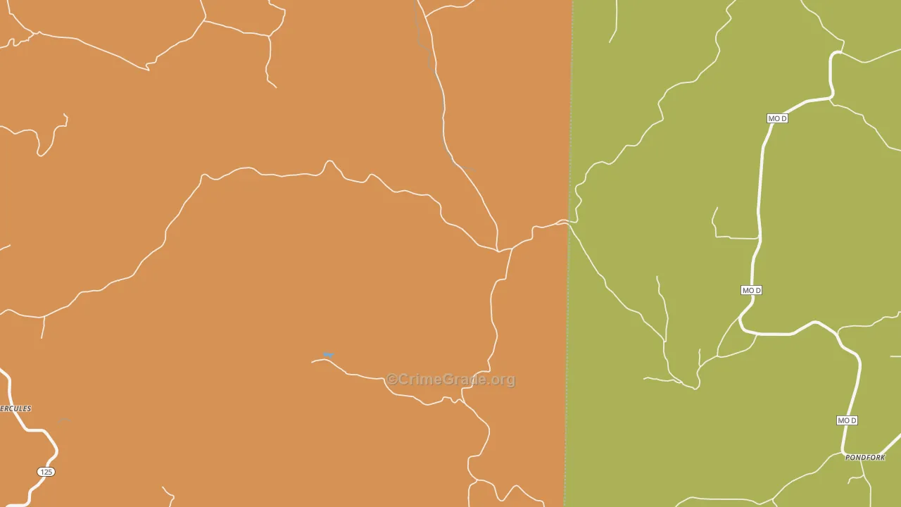 Mc Clurg, MO Map of Burglary Rates