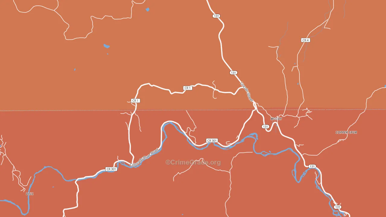 Mc Coy, CO Map of Burglary Rates