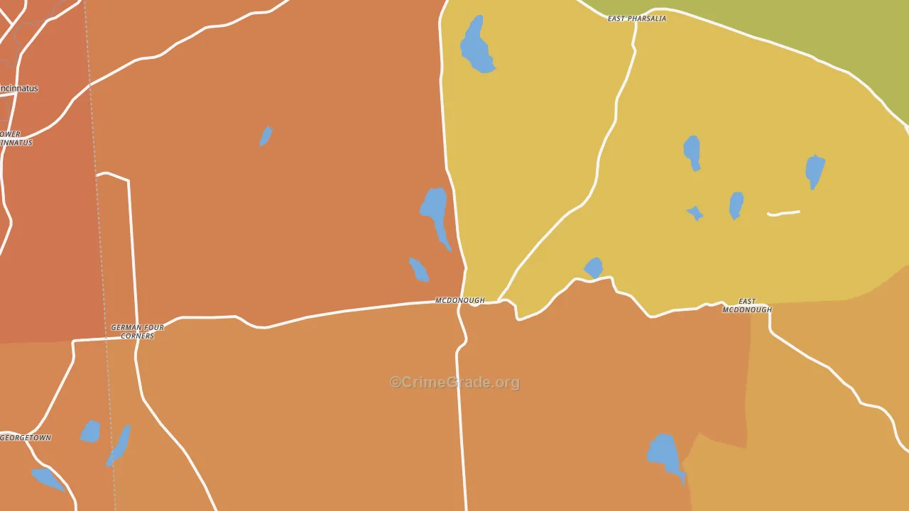 Mc Donough, NY Map of Burglary Rates