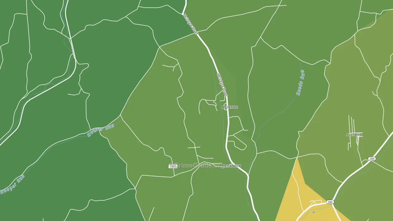 Mc Intyre, PA Map of Burglary Rates