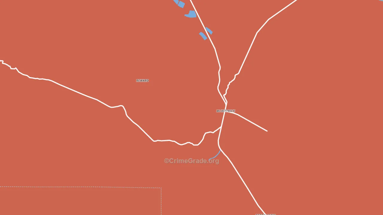 Mc Kittrick, CA Map of Burglary Rates