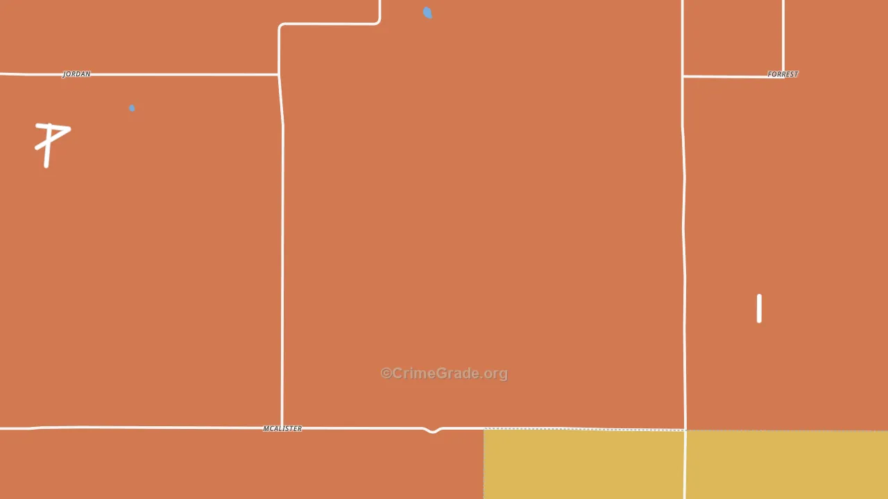 McAlister, NM Map of Burglary Rates