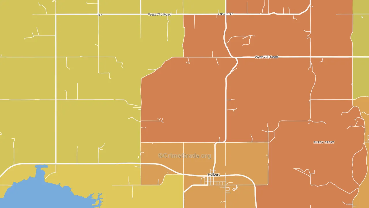 McBride, OK Map of Burglary Rates