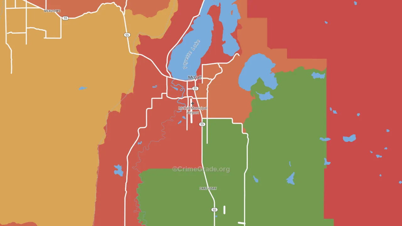 McCall, ID Map of Burglary Rates