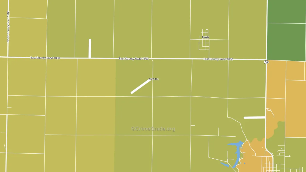 McCall, IL Map of Burglary Rates