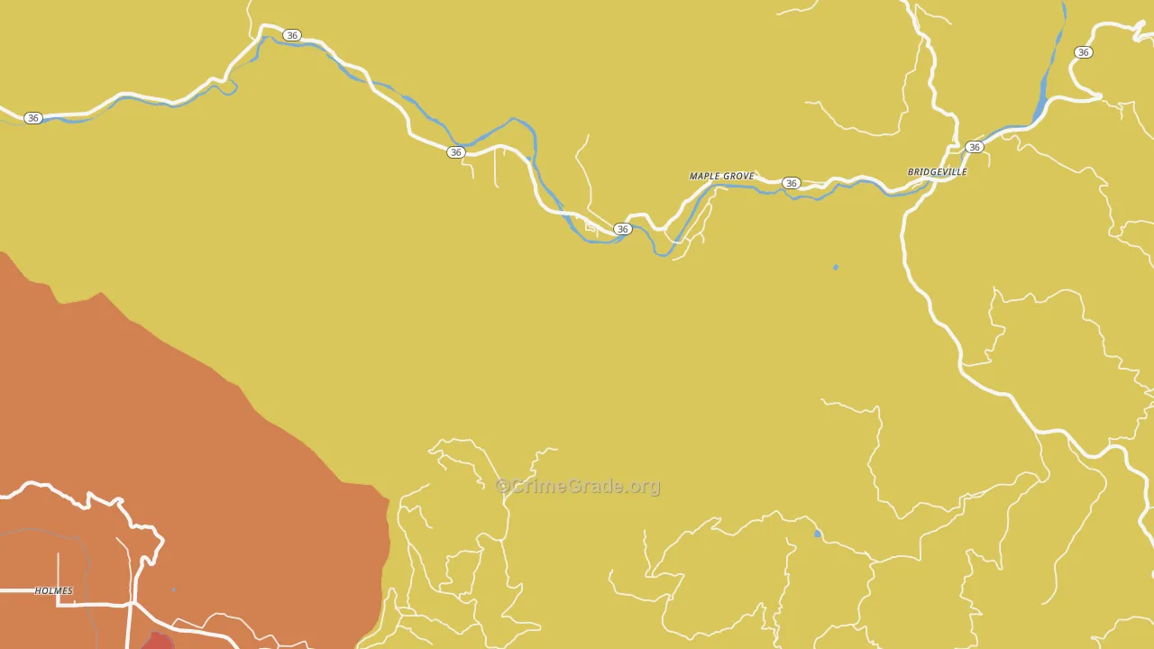 McCann, CA Map of Burglary Rates