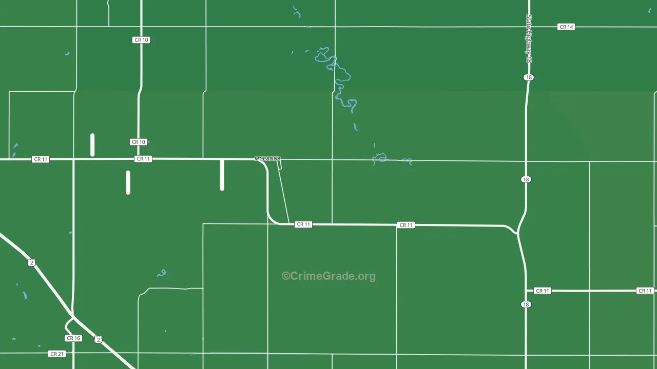 McCanna, ND Map of Burglary Rates