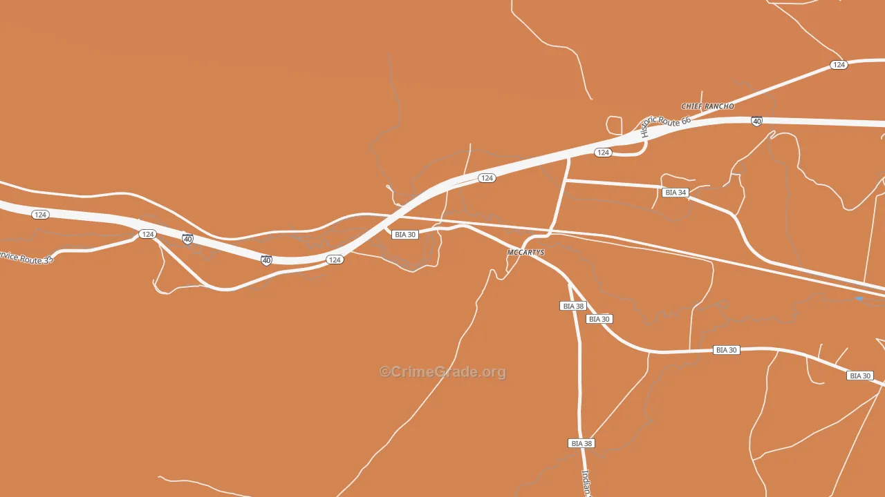 McCartys Village, NM Map of Burglary Rates