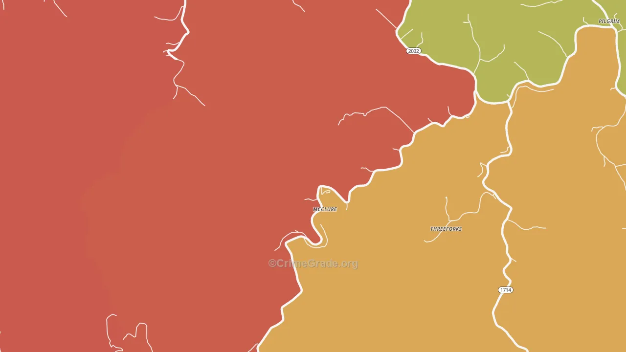 McClure, KY Map of Burglary Rates