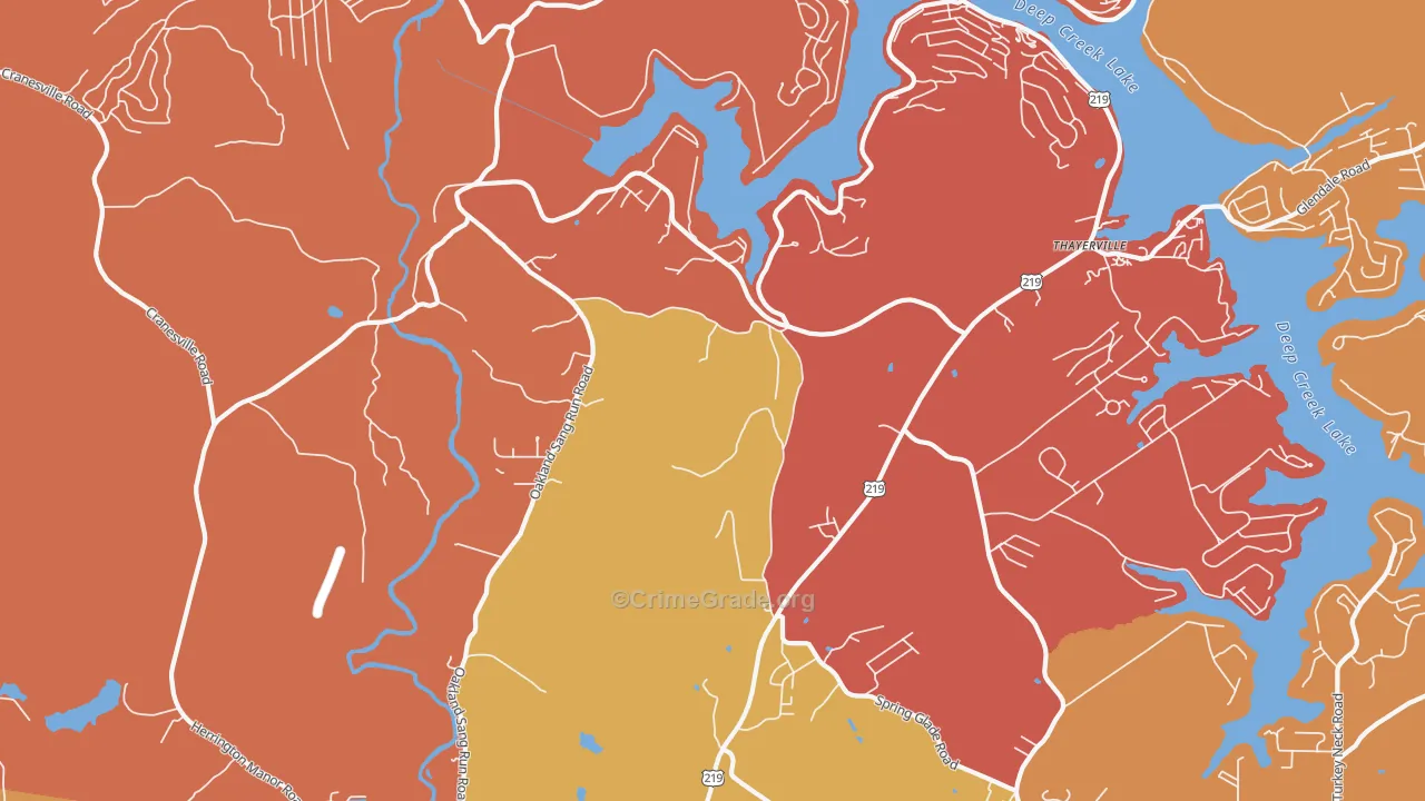 McComas Beach, MD Map of Burglary Rates
