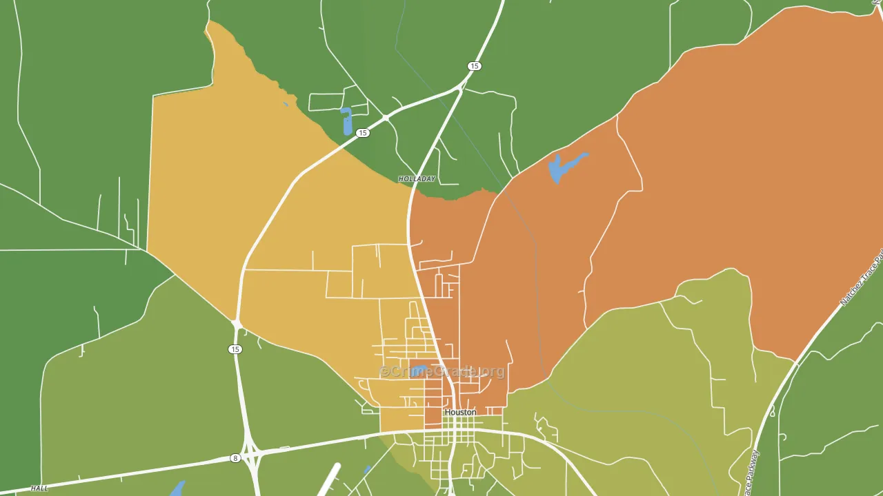 McCondy, MS Map of Burglary Rates
