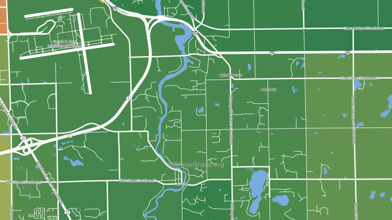 McCords, MI Map of Burglary Rates