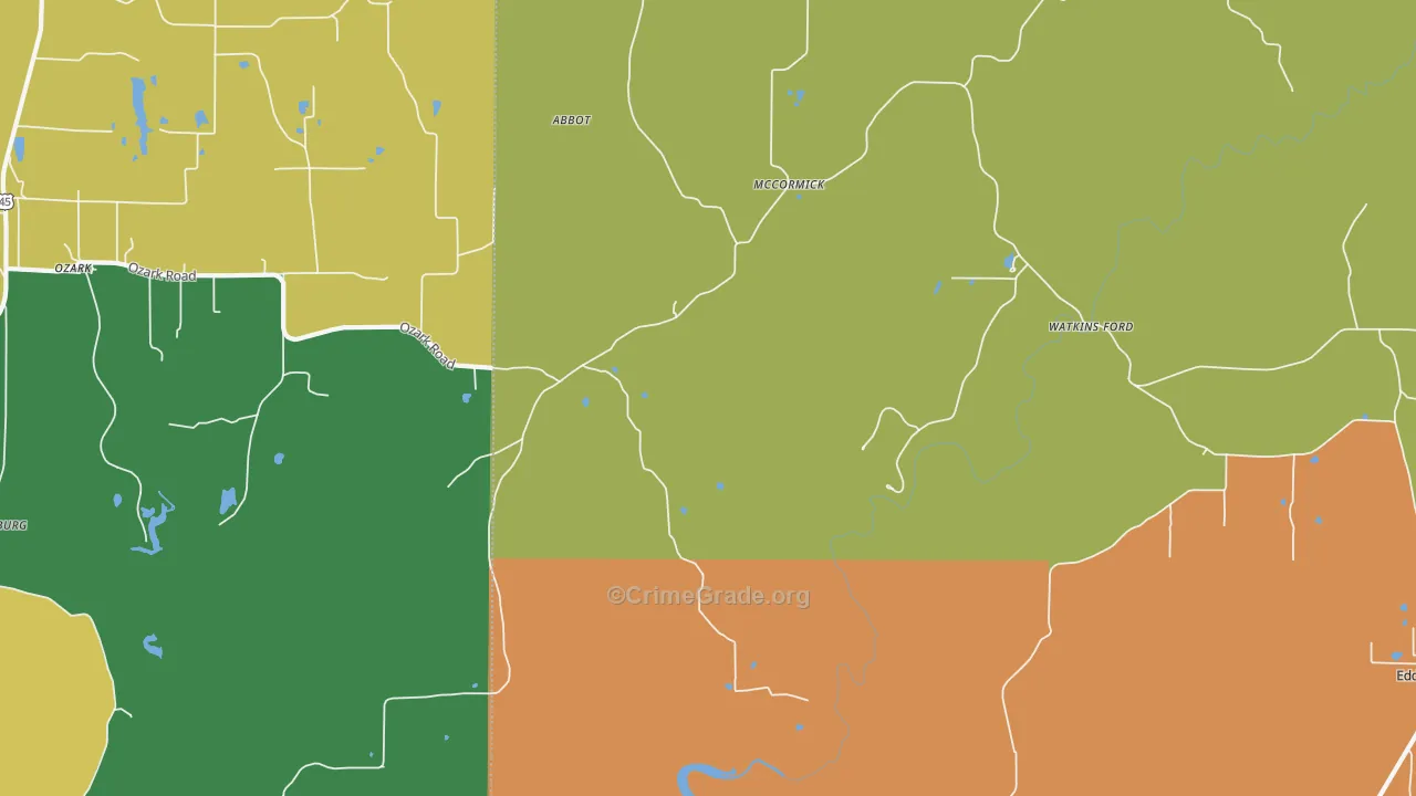 McCormick, IL Map of Burglary Rates