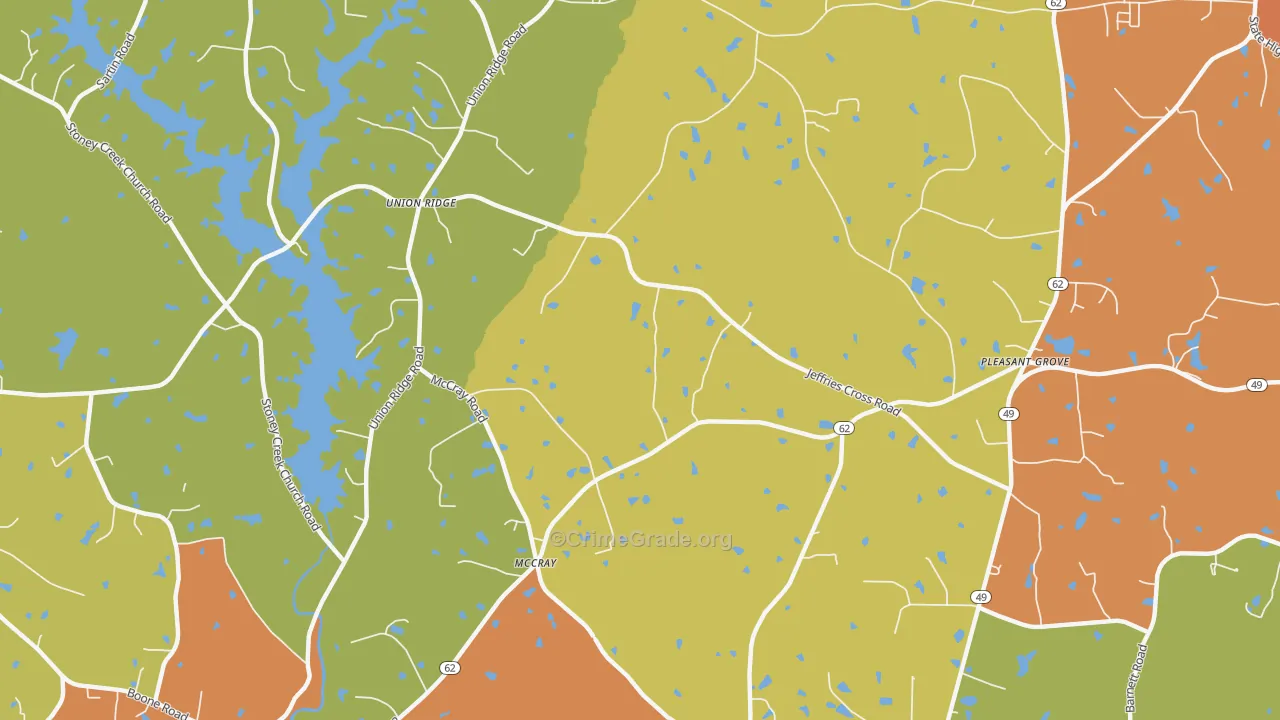 McCray, NC Map of Burglary Rates