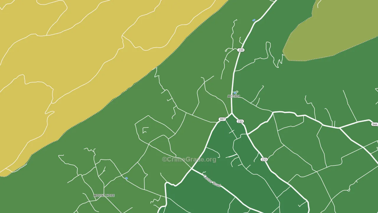McCrea, PA Map of Burglary Rates