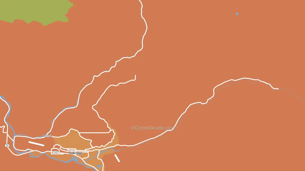 McCredie Springs, OR Map of Burglary Rates