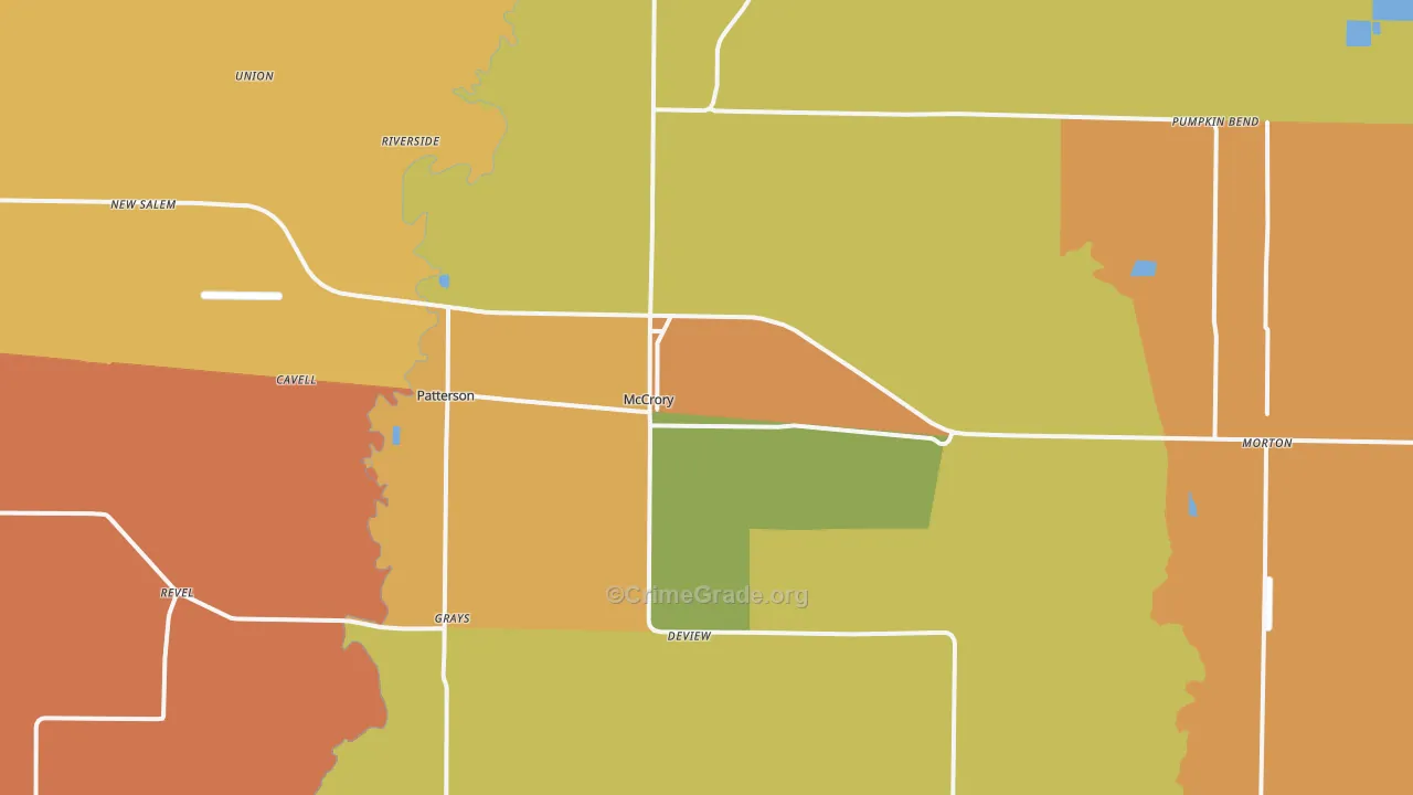 McCrory, AR Map of Burglary Rates