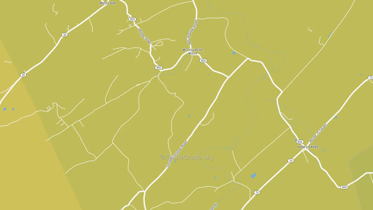 McCullochs Mills, PA Map of Burglary Rates