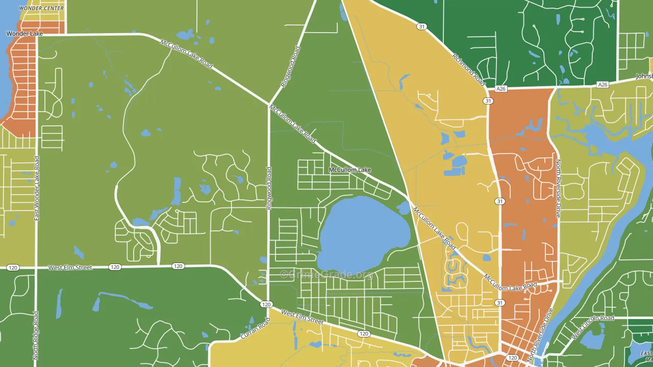 McCullom Lake, IL Map of Burglary Rates