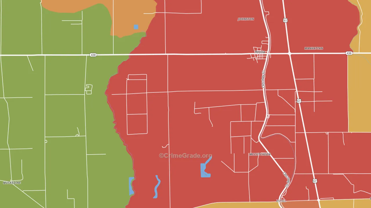 McCutcheon, MS Map of Burglary Rates