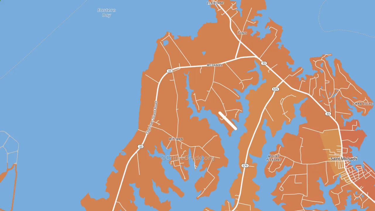 Mcdaniel, MD Map of Burglary Rates