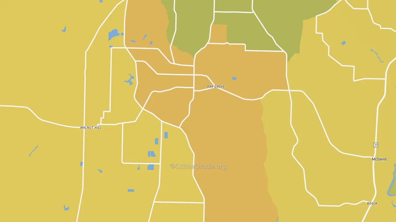 McDavid, FL Map of Burglary Rates