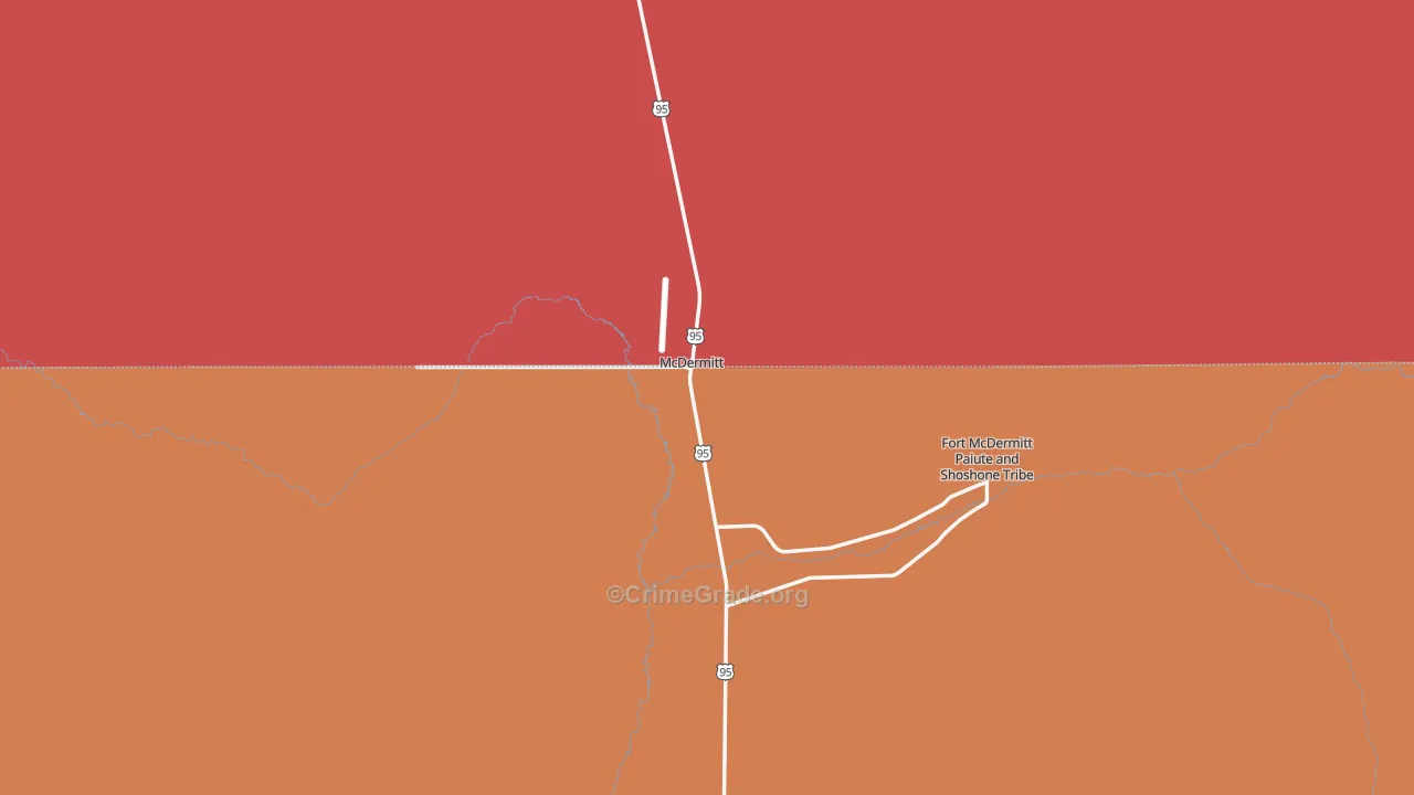 McDermitt, NV Map of Burglary Rates
