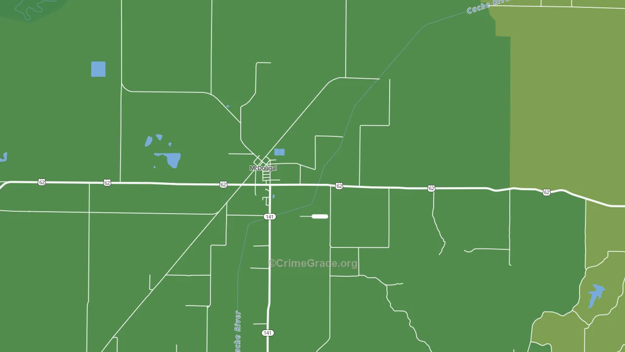 McDougal, AR Map of Burglary Rates
