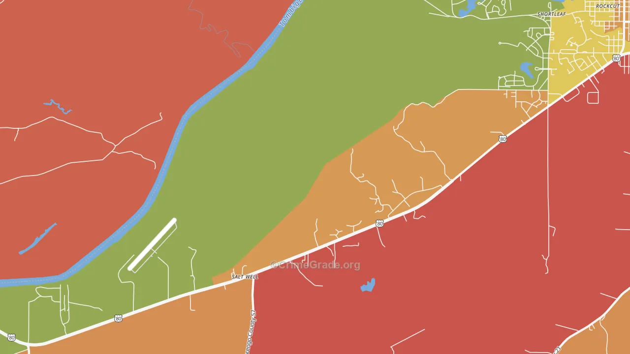 McDowell, AL Map of Burglary Rates