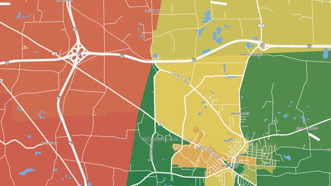 McDowell Corners, PA Map of Burglary Rates