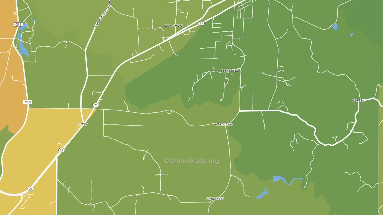 McElderry, AL Map of Burglary Rates