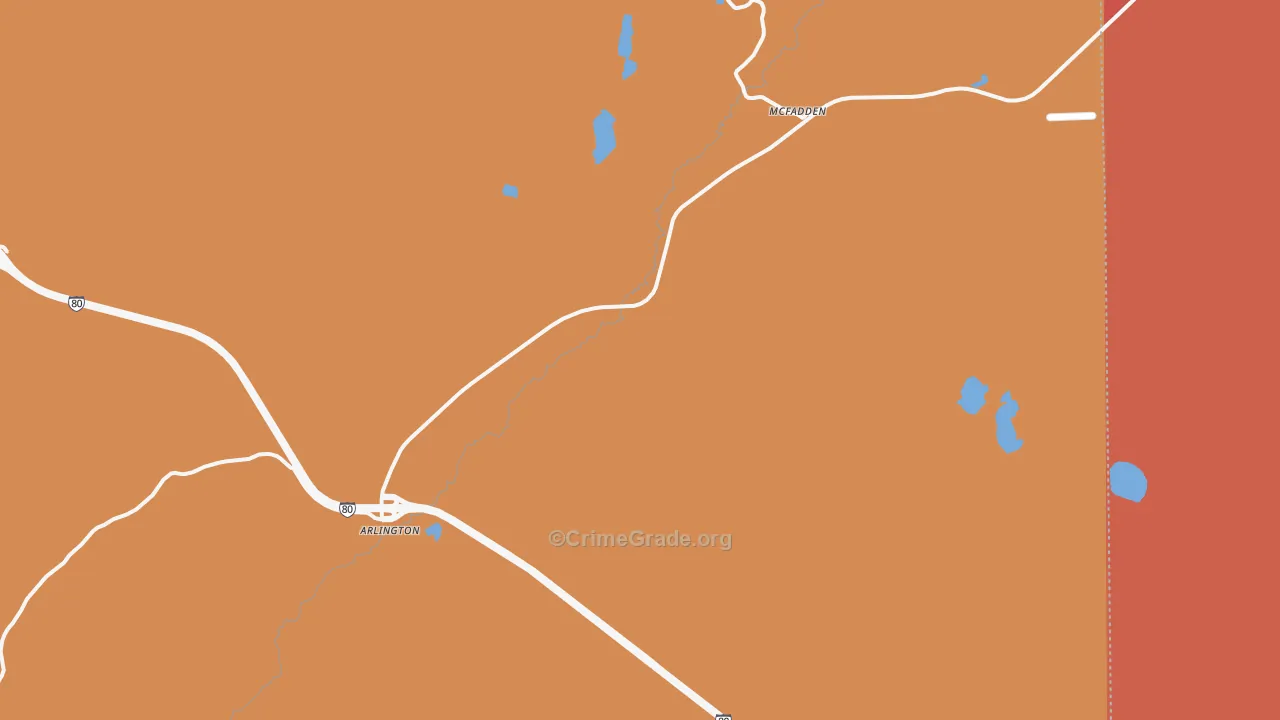 McFadden, WY Map of Burglary Rates