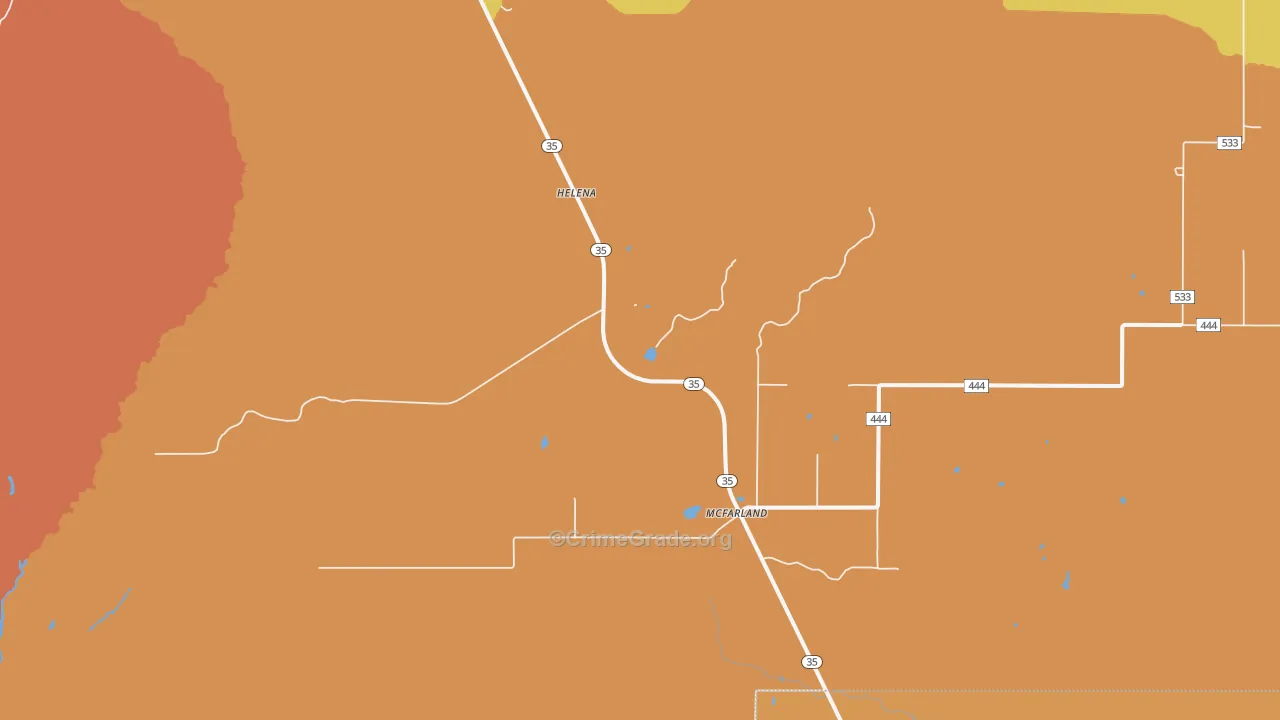 McFarland, MI Map of Burglary Rates