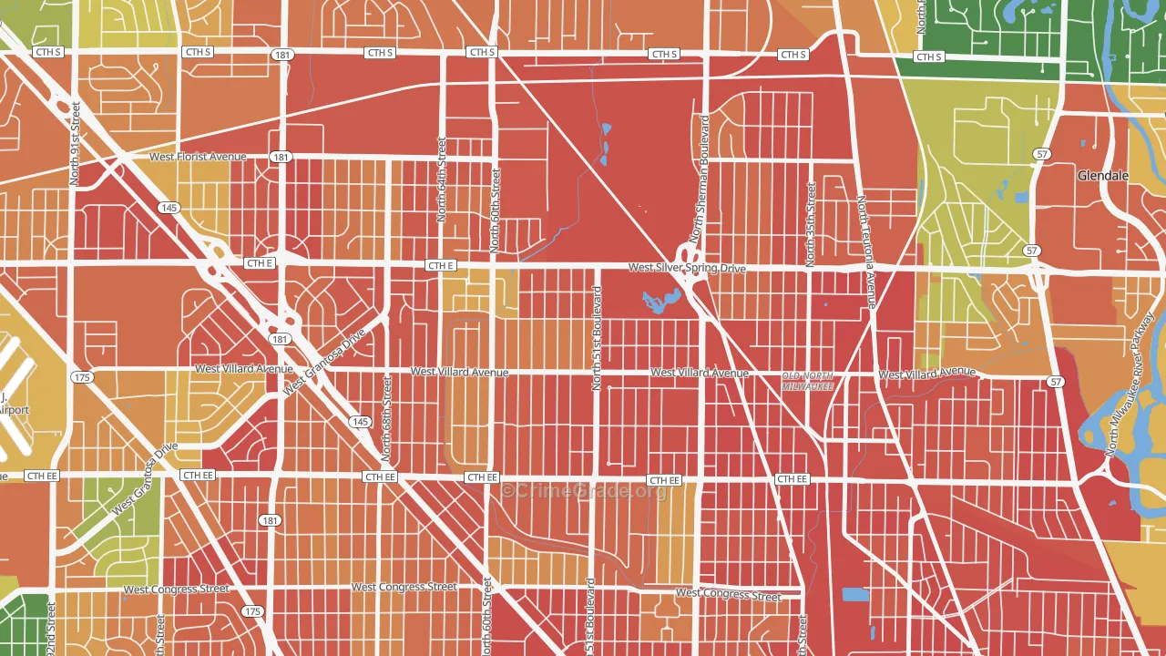McGovern Park, Milwaukee, WI Map of Burglary Rates