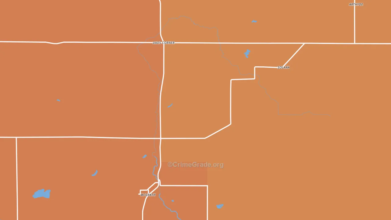 McGrath, MN Map of Burglary Rates