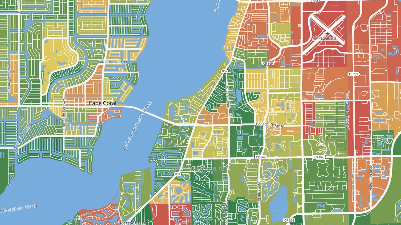 McGregor, FL Map of Burglary Rates