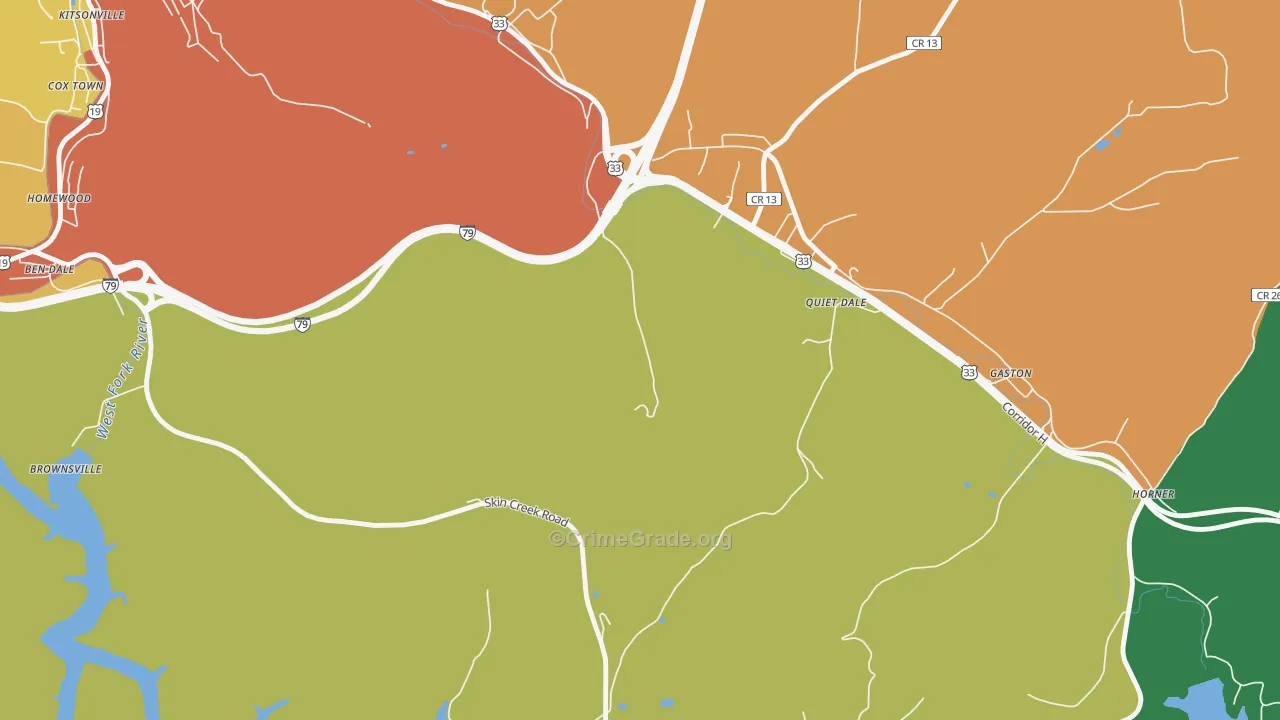 McGuire Park, WV Map of Burglary Rates