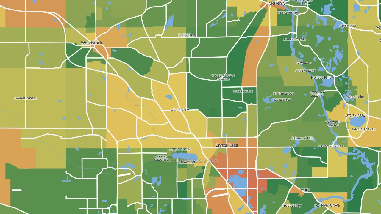 McHenry County, IL Map of Burglary Rates