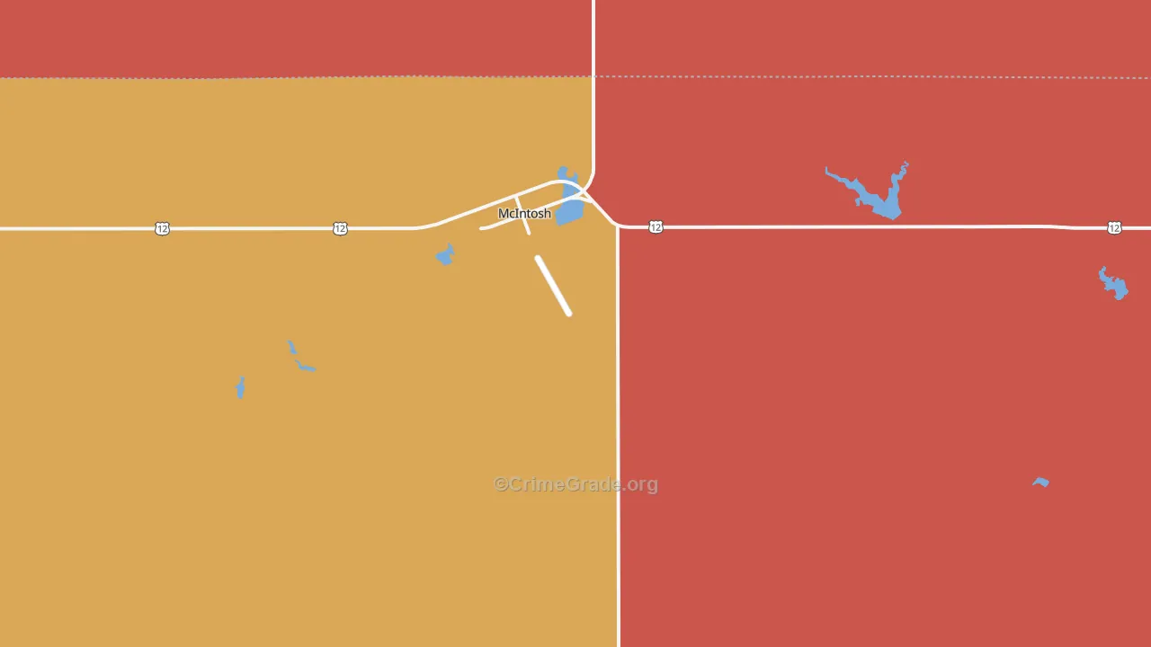McIntosh, SD Map of Burglary Rates