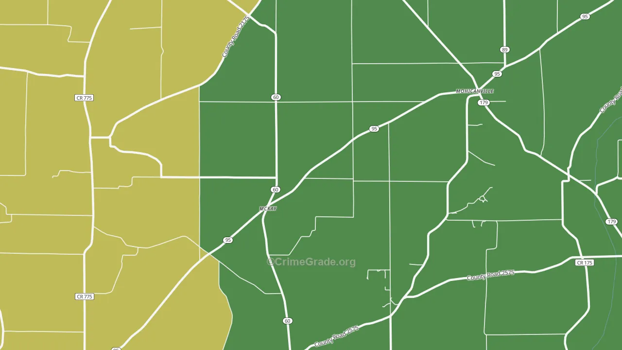 McKay, OH Map of Burglary Rates