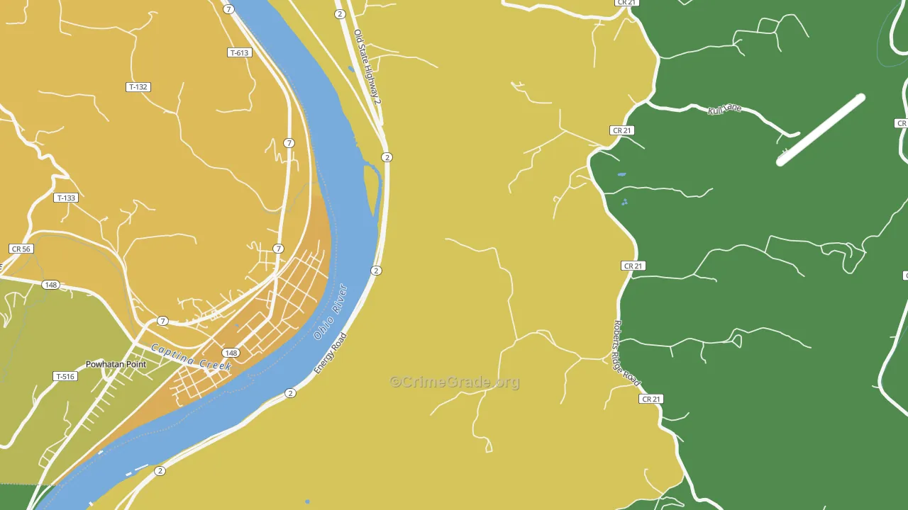 McKeefrey, WV Map of Burglary Rates