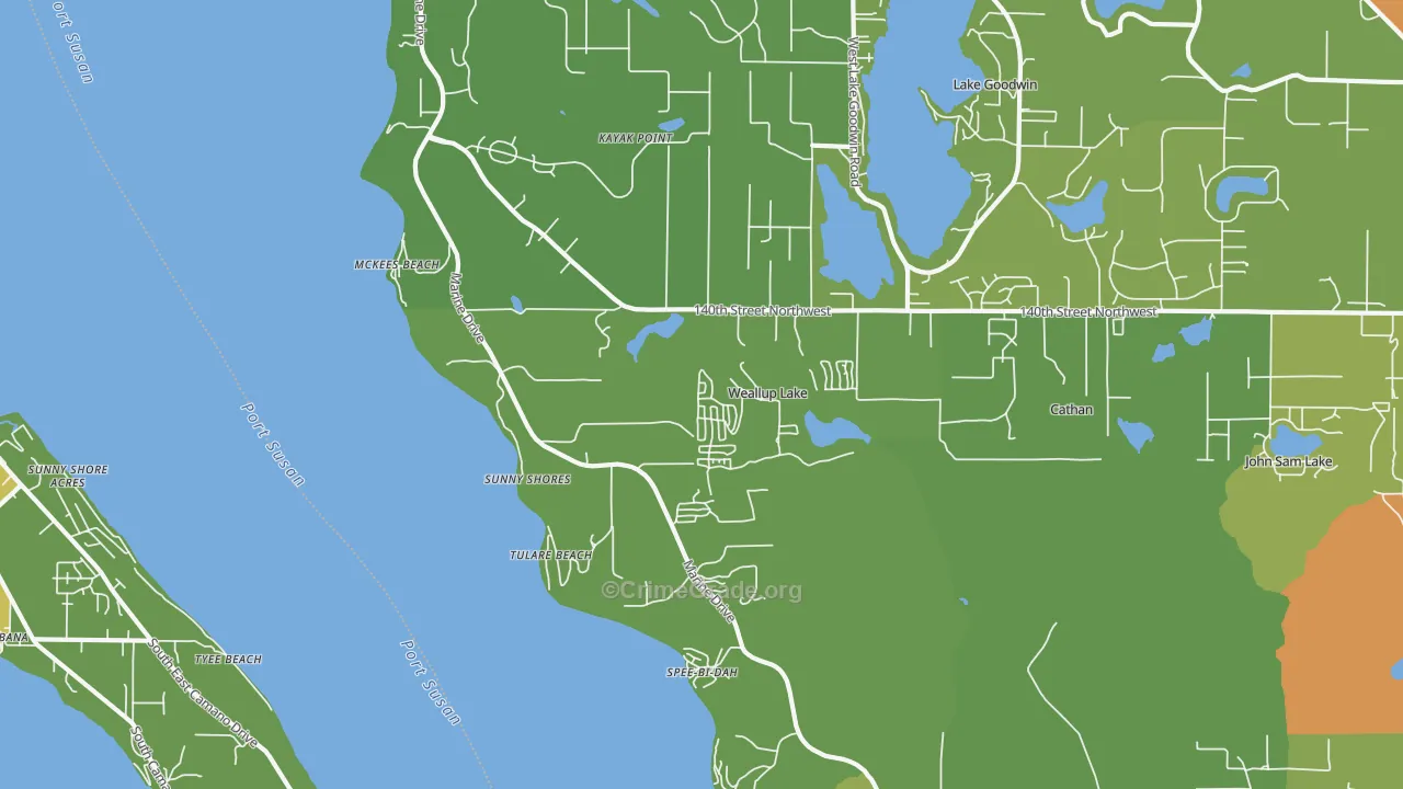 McKees Beach, WA Map of Burglary Rates