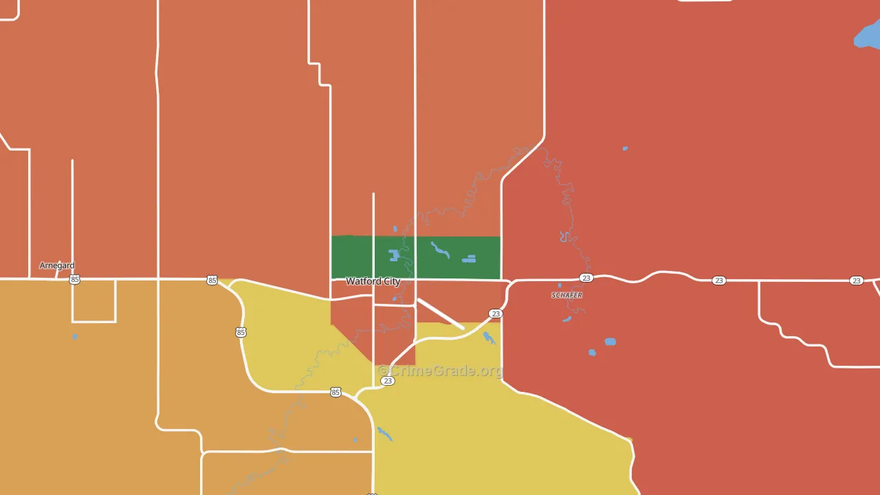 McKenzie County, ND Map of Burglary Rates