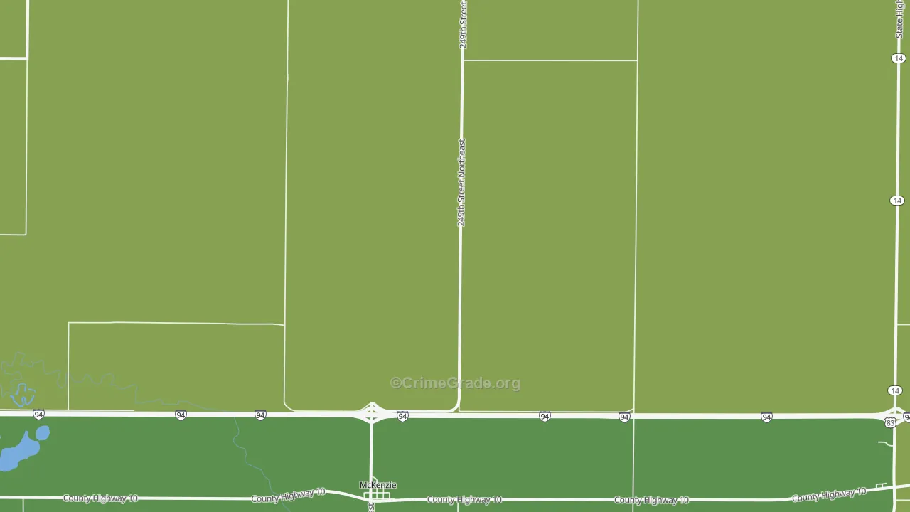 Mckenzie, ND Map of Burglary Rates