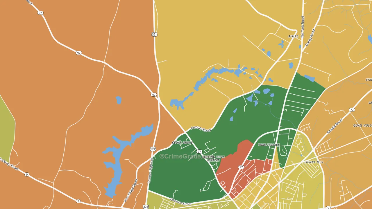 Mckeown, SC Map of Burglary Rates