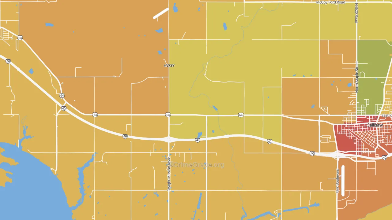 McKey, OK Map of Burglary Rates